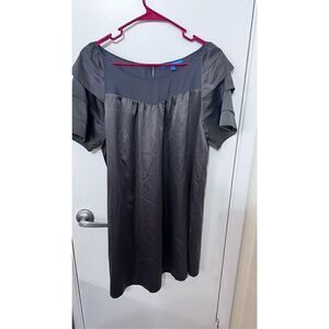 Walter x Walter Baker Womens Silk Satin Short Sleeve Shift Dress Gray Size Large